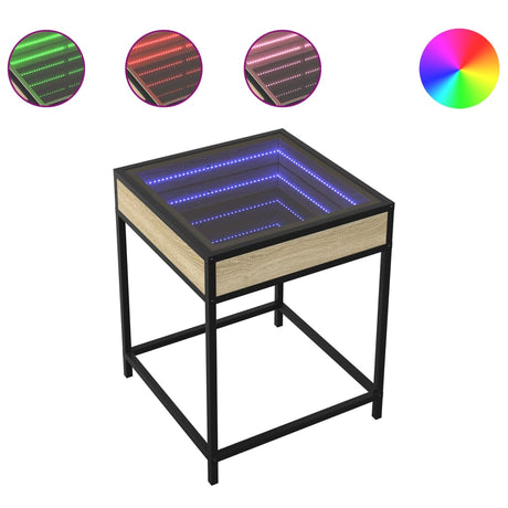 Bedside Table With Infinity Led 40X40X51 Cm