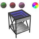 Bedside Table With Infinity Led 40X40X49 Cm