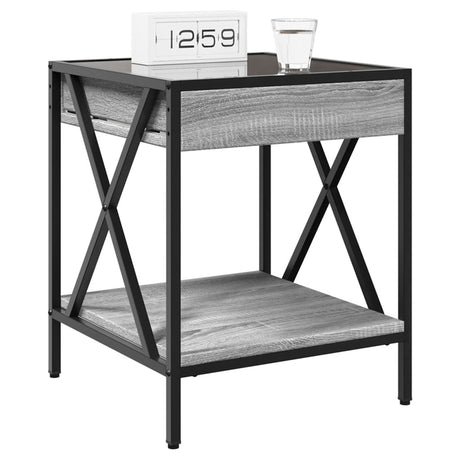 Bedside Table With Infinity Led 40X40X49 Cm