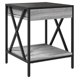 Bedside Table With Infinity Led 40X40X49 Cm