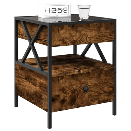 Bedside Table With Infinity Led 40X40X51 Cm