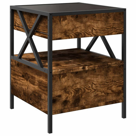 Bedside Table With Infinity Led 40X40X51 Cm
