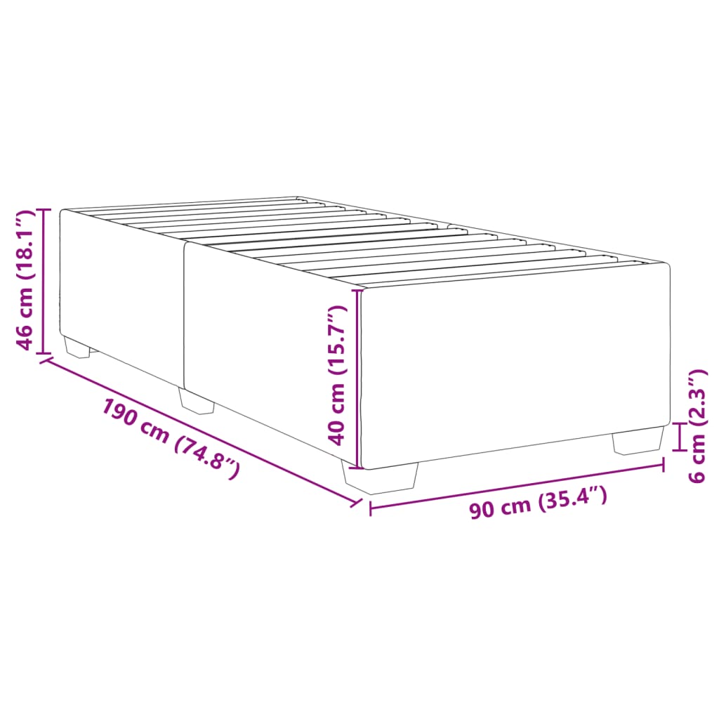 Bed Frame Without Mattress Single Velvet