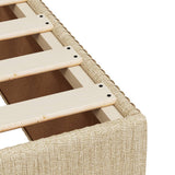 Bed Frame without Mattress Cream 90x190 cm Single Fabric