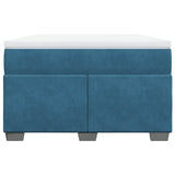Box Spring Bed With Mattress Dark Blue Velvet