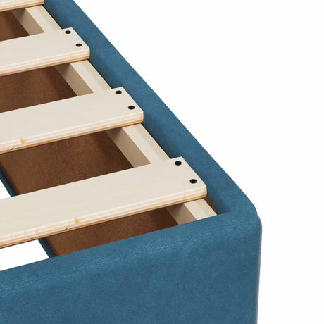 Box Spring Bed With Mattress Dark Blue Velvet