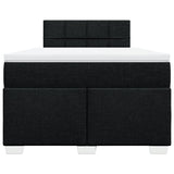 Box Spring Bed with Mattress Black 120x190 cm Fabric