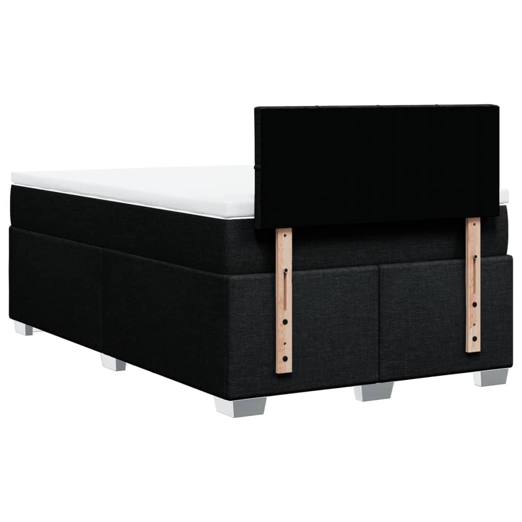 Box Spring Bed with Mattress Black 120x190 cm Fabric