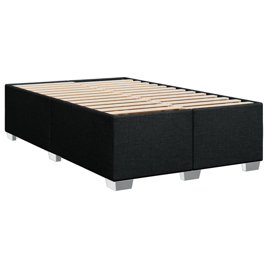 Box Spring Bed with Mattress Black 120x190 cm Fabric