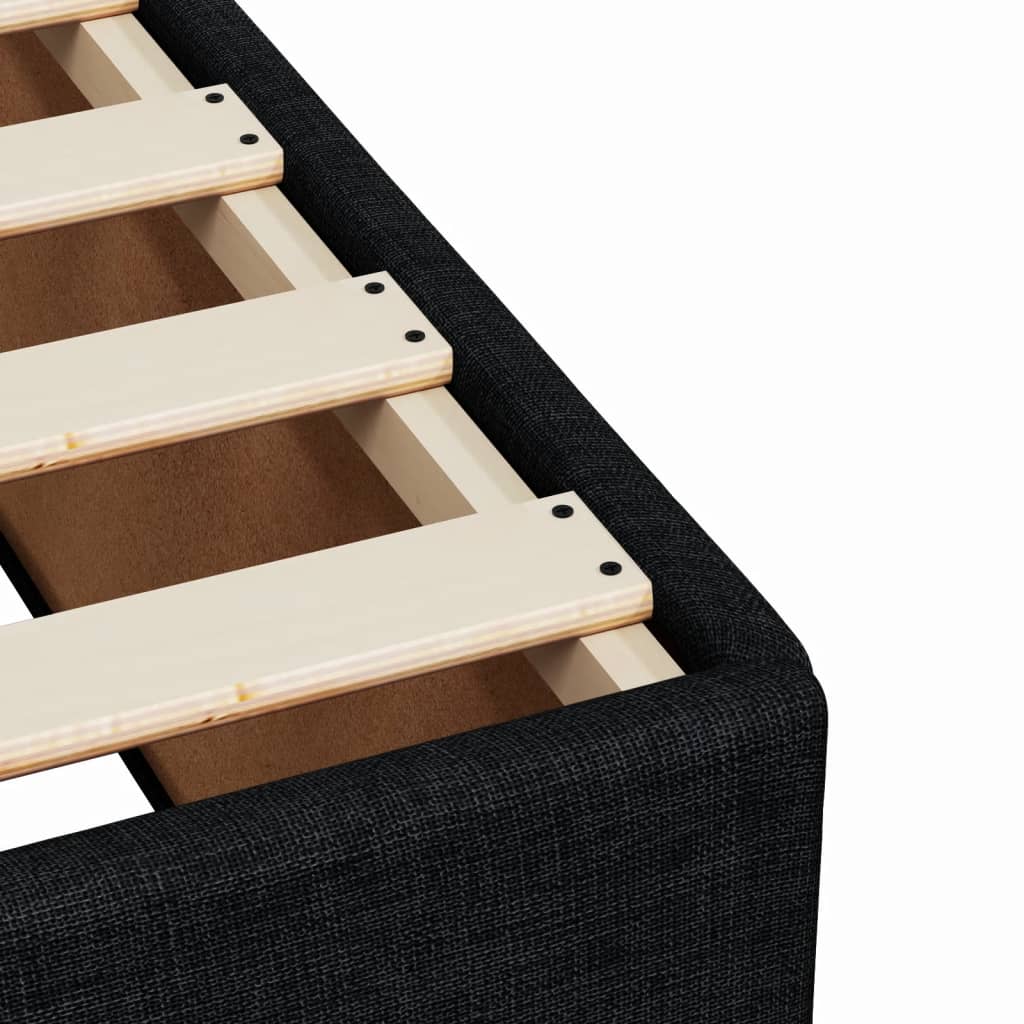 Box Spring Bed with Mattress Black 120x190 cm Fabric