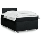 Box Spring Bed with Mattress Black 120x190 cm Fabric