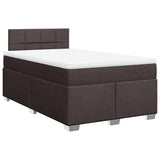 Box Spring Bed with Mattress Dark Brown 120x190 cm Fabric