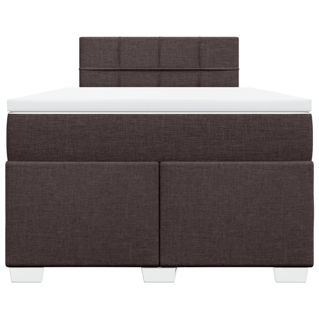 Box Spring Bed with Mattress Dark Brown 120x190 cm Fabric