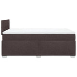 Box Spring Bed with Mattress Dark Brown 120x190 cm Fabric