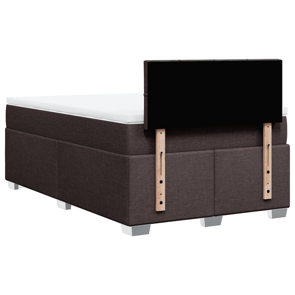 Box Spring Bed with Mattress Dark Brown 120x190 cm Fabric
