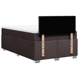 Box Spring Bed with Mattress Dark Brown 120x190 cm Fabric