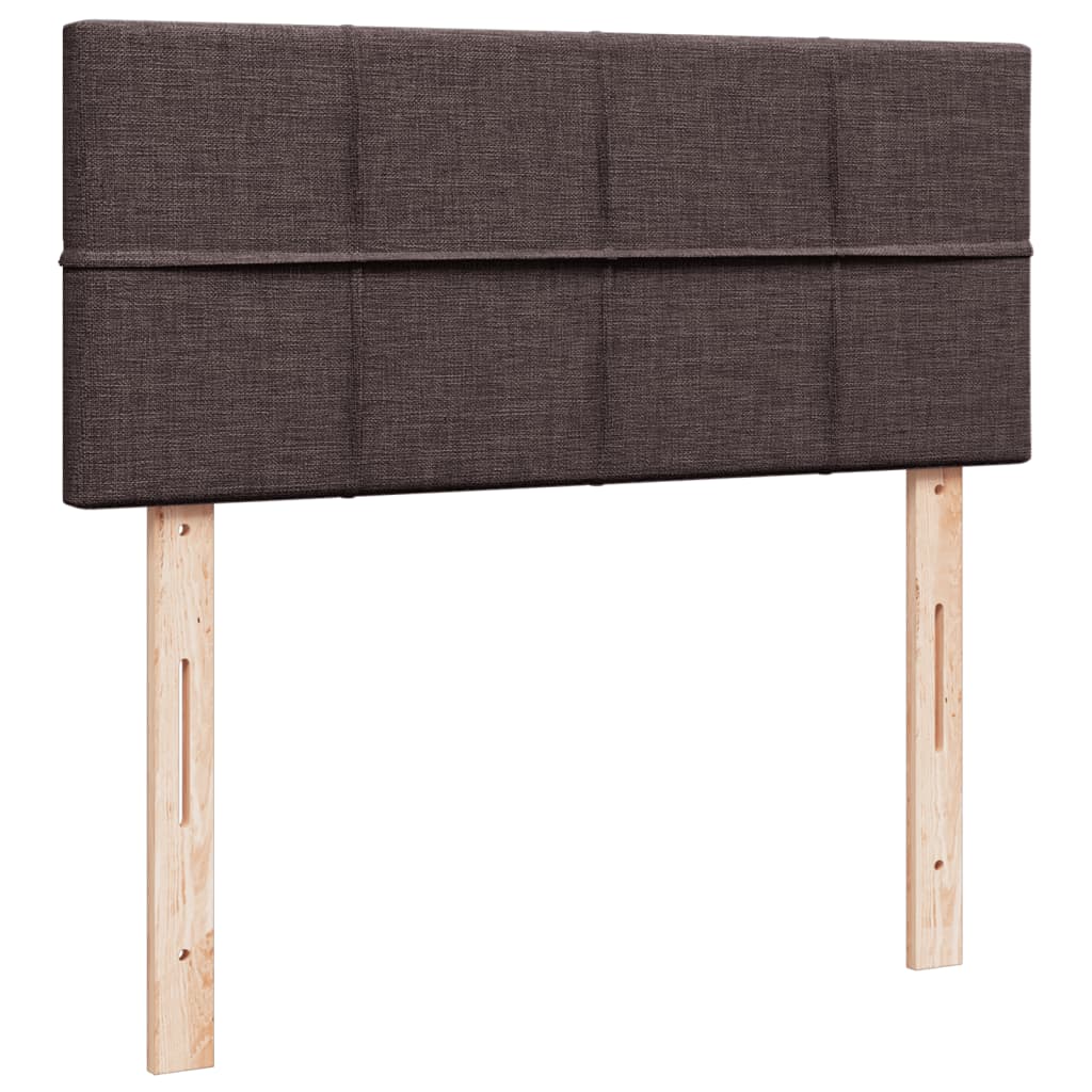 Box Spring Bed with Mattress Dark Brown 120x190 cm Fabric