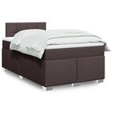 Box Spring Bed with Mattress Dark Brown 120x190 cm Fabric