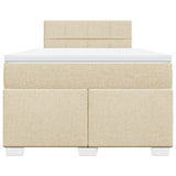 Box Spring Bed with Mattress Cream 120x190 cm Fabric