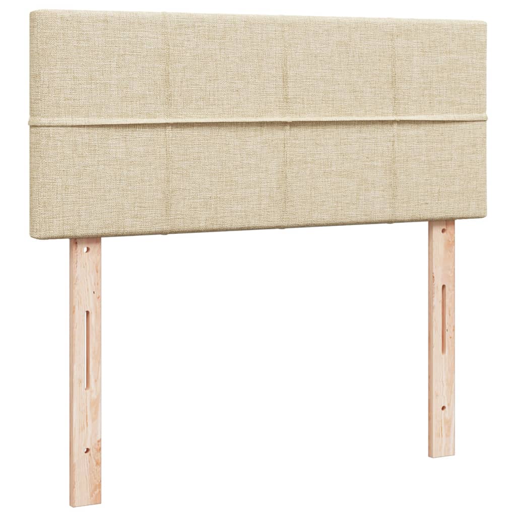 Box Spring Bed with Mattress Cream 120x190 cm Fabric