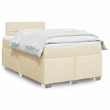 Box Spring Bed with Mattress Cream 120x190 cm Fabric
