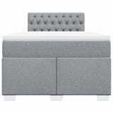 Box Spring Bed with Mattress Light Grey 120x190 cm Fabric