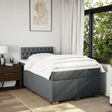 Box Spring Bed with Mattress Dark Grey 120x190 cm Fabric