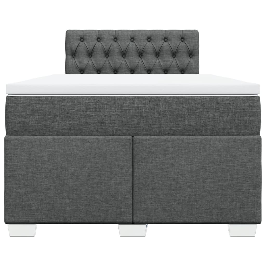 Box Spring Bed with Mattress Dark Grey 120x190 cm Fabric