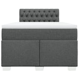 Box Spring Bed with Mattress Dark Grey 120x190 cm Fabric