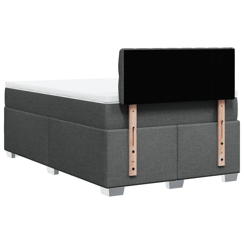 Box Spring Bed with Mattress Dark Grey 120x190 cm Fabric