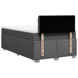 Box Spring Bed with Mattress Dark Grey 120x190 cm Fabric