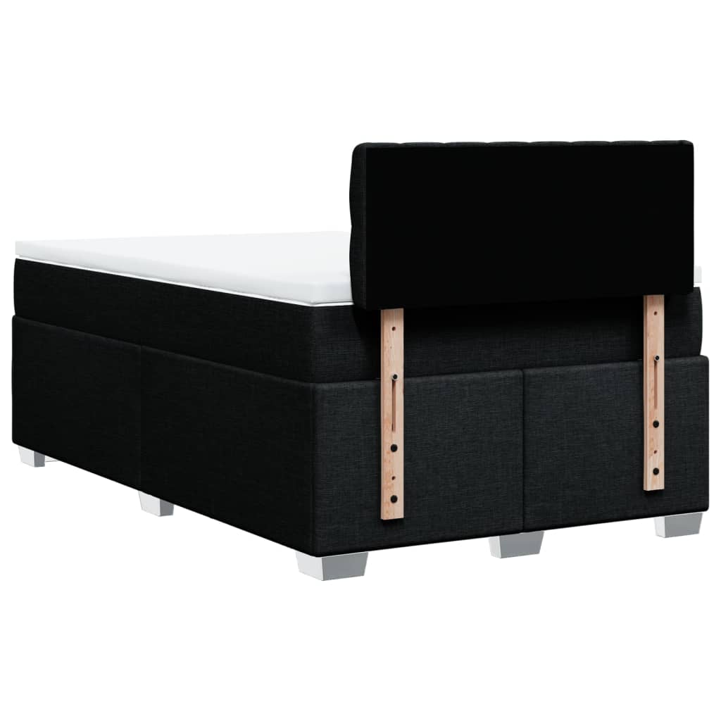Box Spring Bed with Mattress Black 120x190 cm Fabric