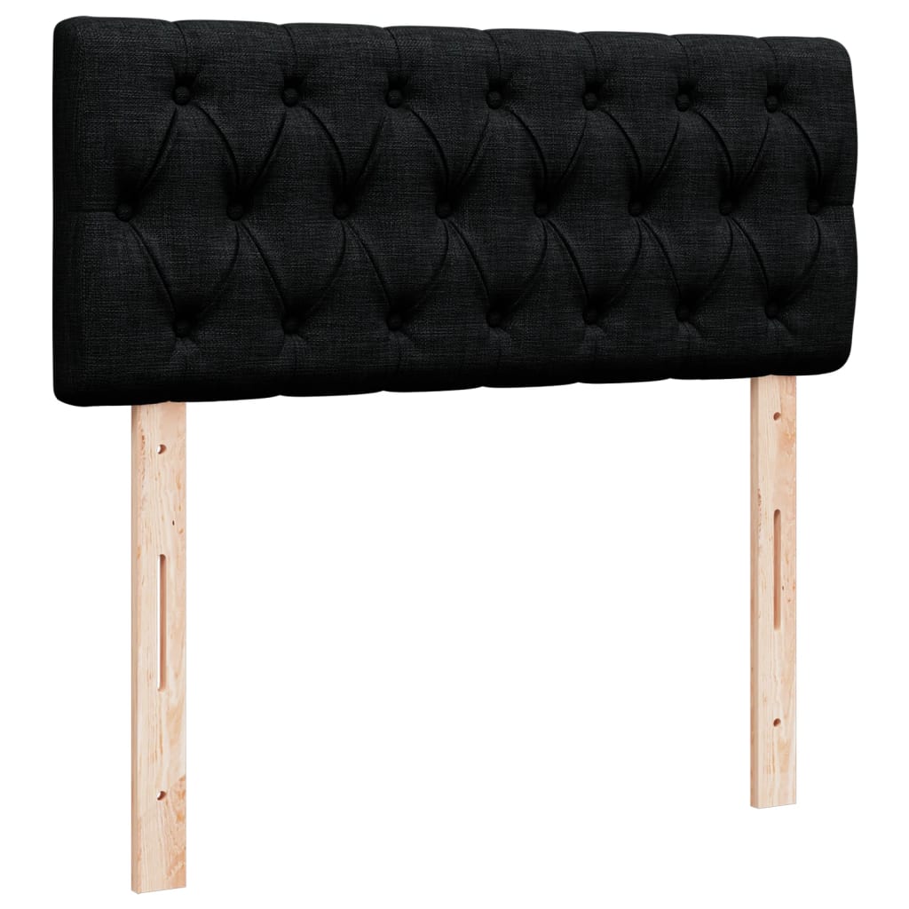 Box Spring Bed with Mattress Black 120x190 cm Fabric