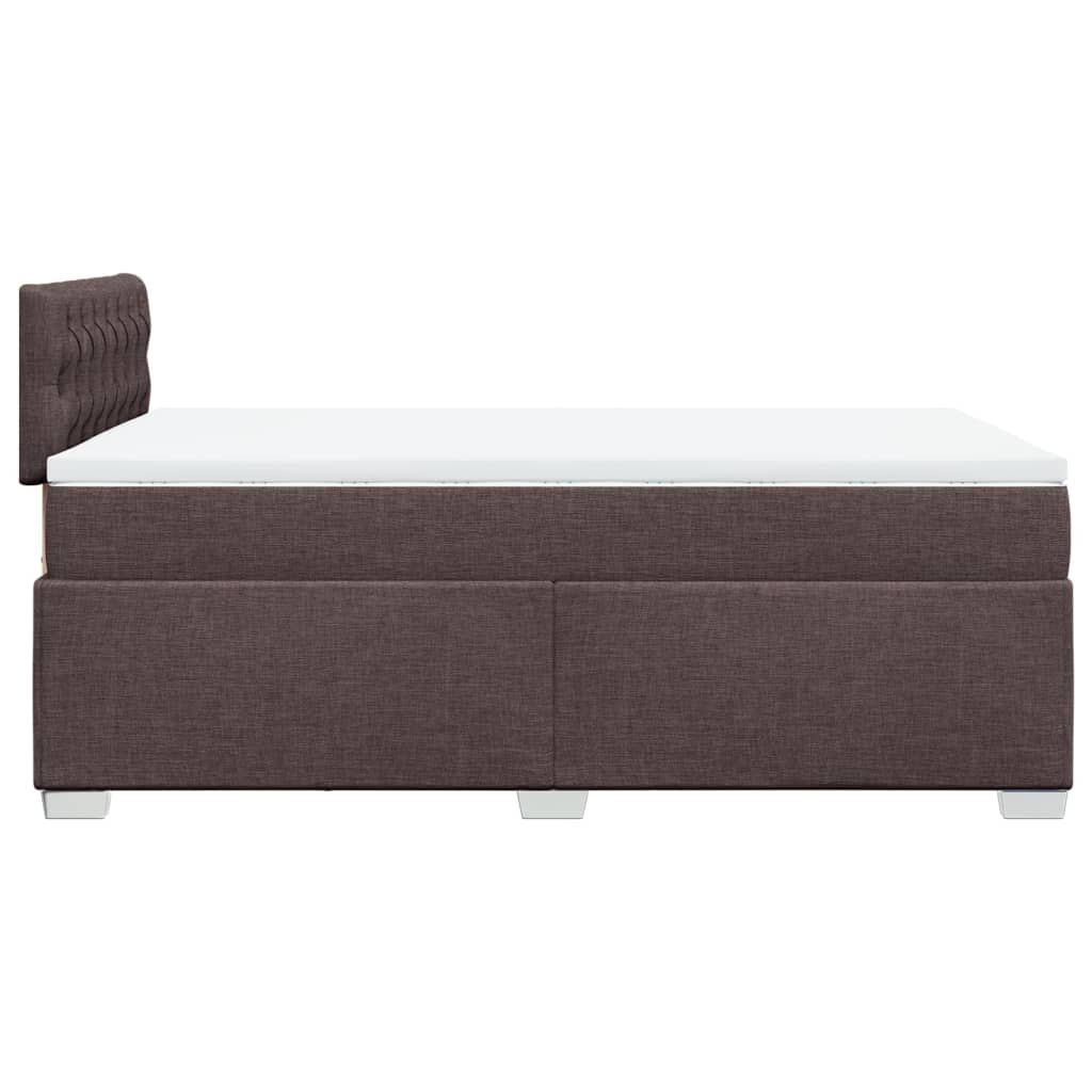Box Spring Bed with Mattress Dark Brown 120x190 cm Fabric