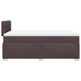 Box Spring Bed with Mattress Dark Brown 120x190 cm Fabric