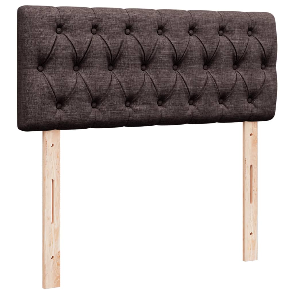 Box Spring Bed with Mattress Dark Brown 120x190 cm Fabric