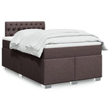 Box Spring Bed with Mattress Dark Brown 120x190 cm Fabric