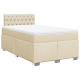 Box Spring Bed with Mattress Cream 120x190 cm Fabric