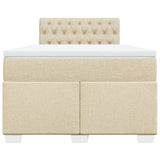 Box Spring Bed with Mattress Cream 120x190 cm Fabric
