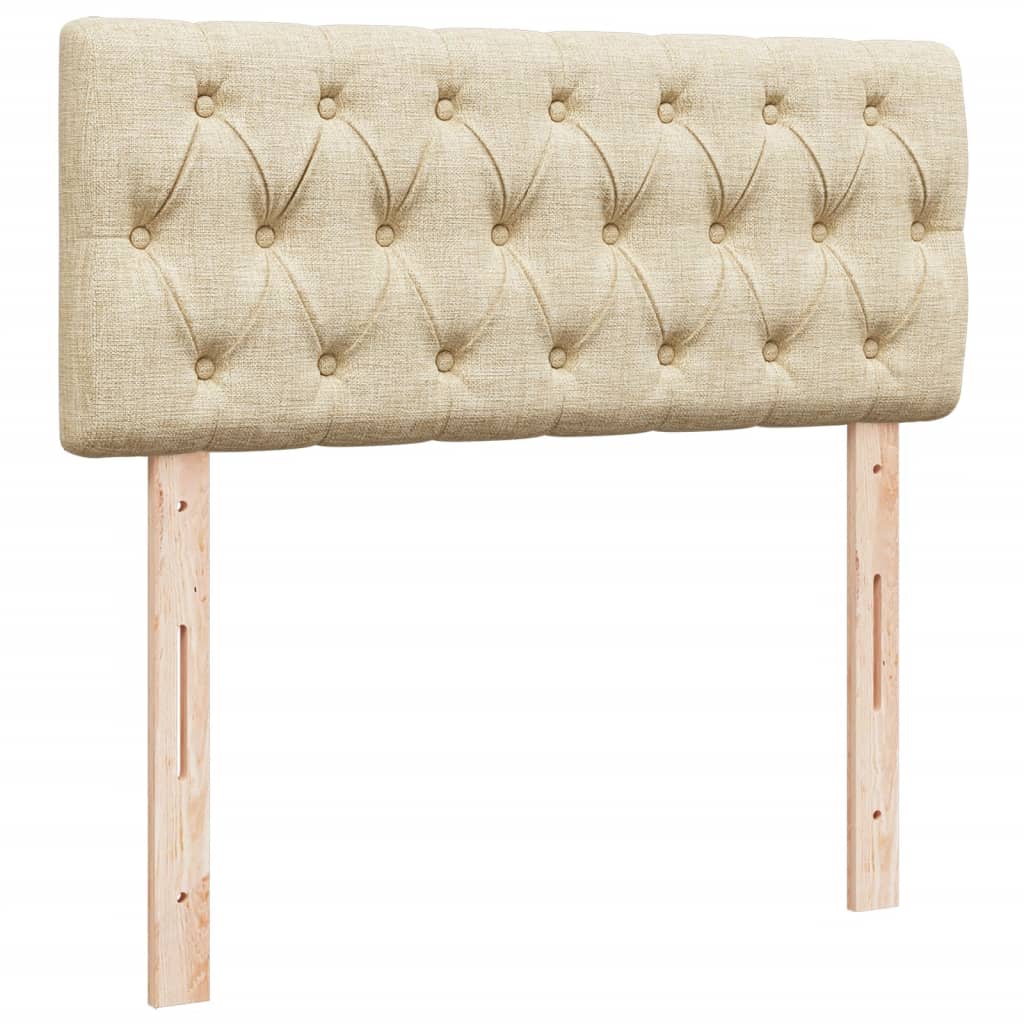 Box Spring Bed with Mattress Cream 120x190 cm Fabric