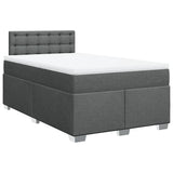 Box Spring Bed with Mattress Dark Grey 120x190 cm Fabric