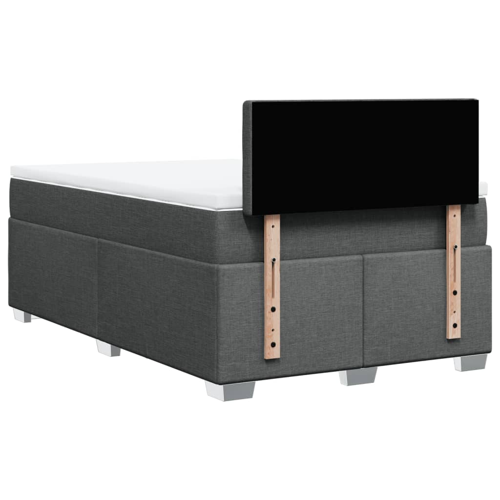 Box Spring Bed with Mattress Dark Grey 120x190 cm Fabric
