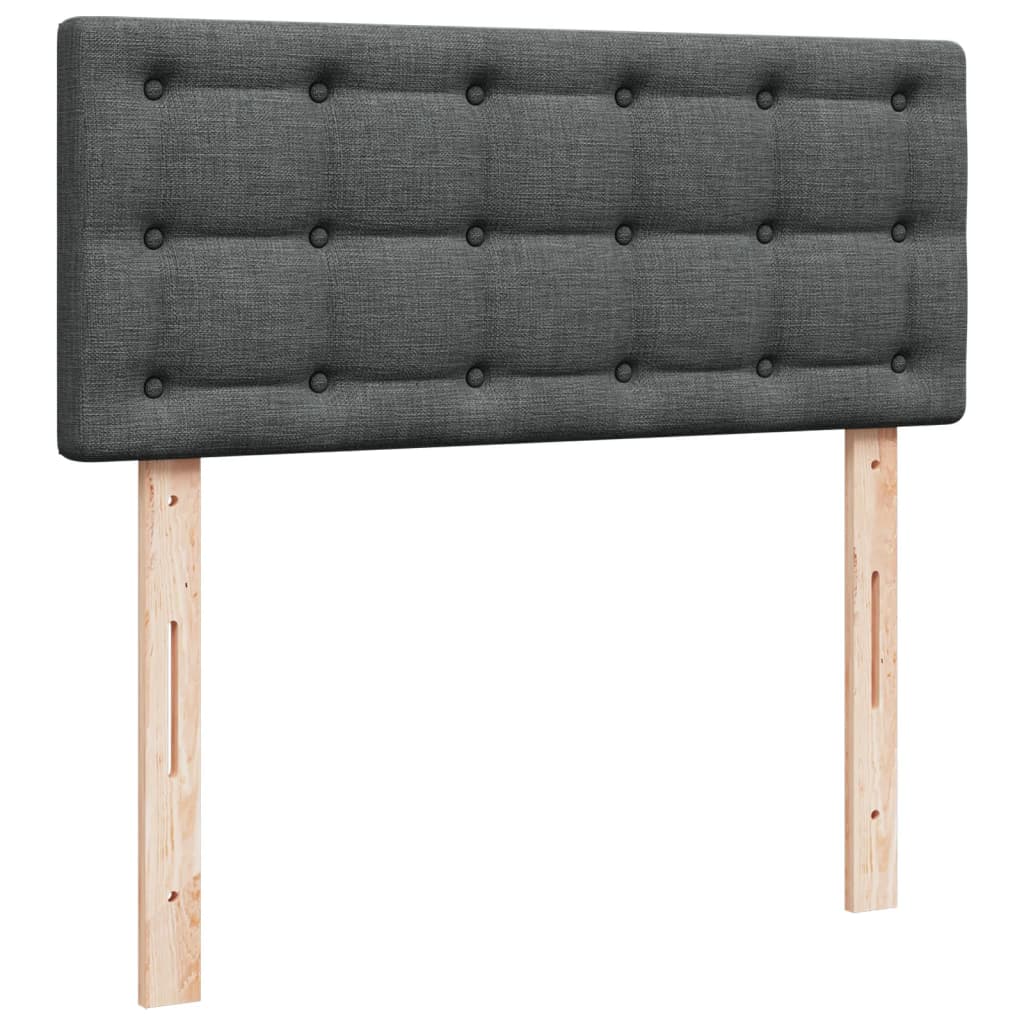 Box Spring Bed with Mattress Dark Grey 120x190 cm Fabric