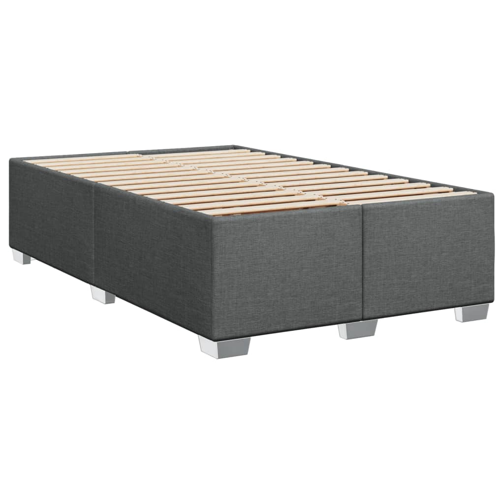 Box Spring Bed with Mattress Dark Grey 120x190 cm Fabric