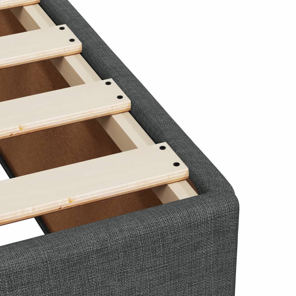 Box Spring Bed with Mattress Dark Grey 120x190 cm Fabric
