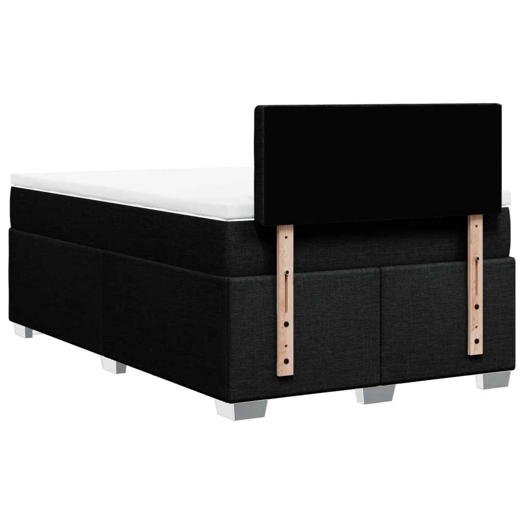Box Spring Bed with Mattress Black 120x190 cm Fabric