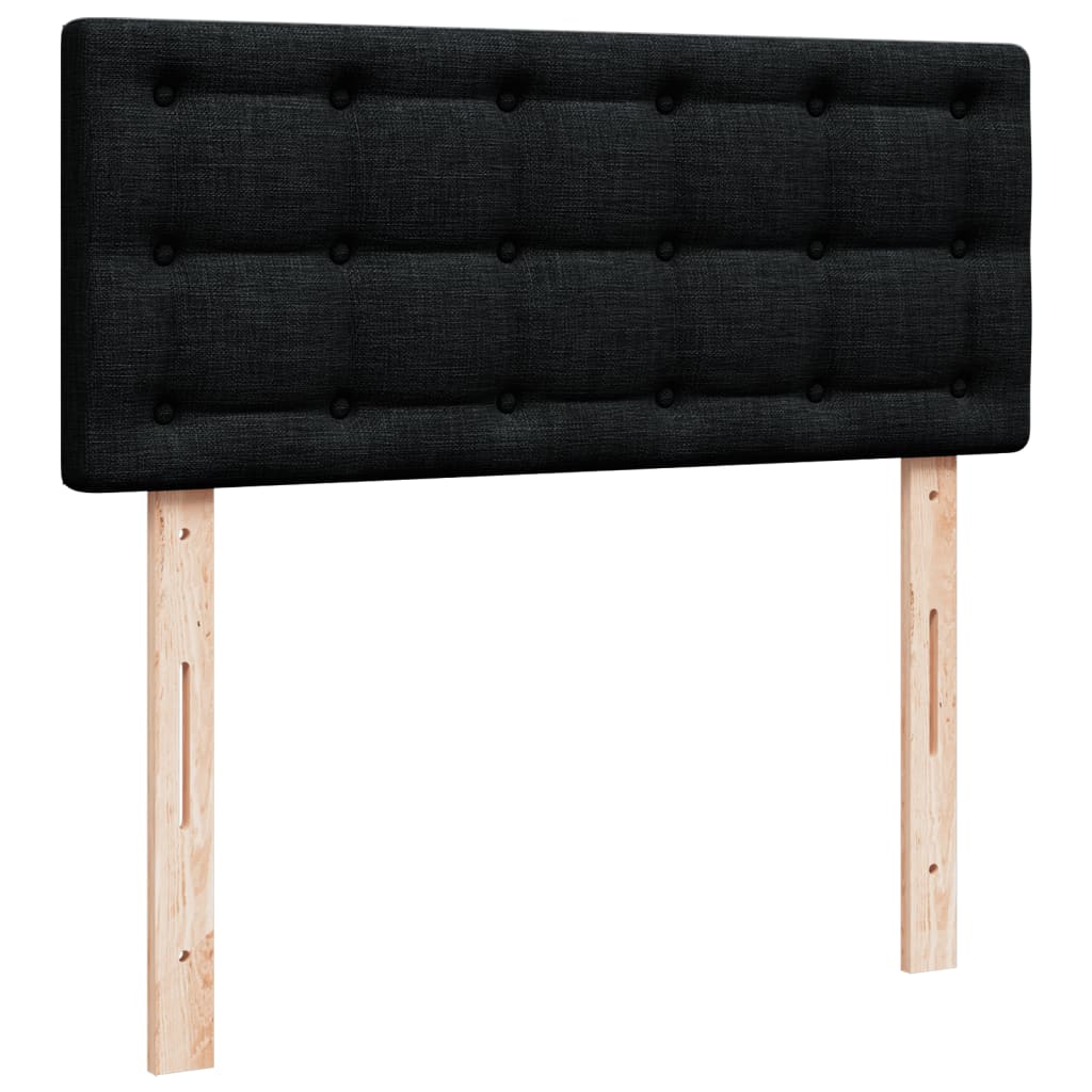 Box Spring Bed with Mattress Black 120x190 cm Fabric