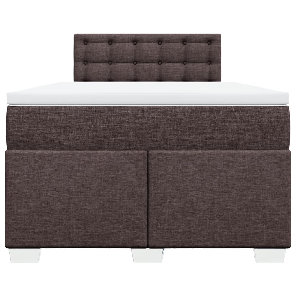 Box Spring Bed with Mattress Dark Brown 120x190 cm Fabric