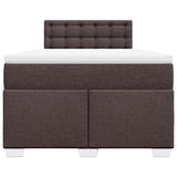 Box Spring Bed with Mattress Dark Brown 120x190 cm Fabric