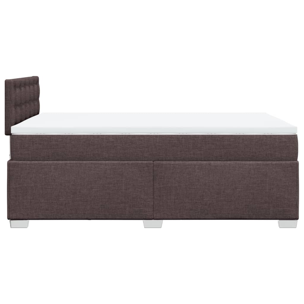 Box Spring Bed with Mattress Dark Brown 120x190 cm Fabric